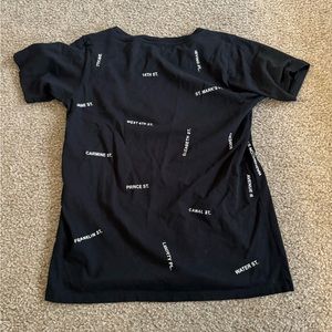Black shirt with New York streets